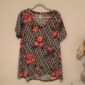 Lularoe Christy Floral Print T Shirt